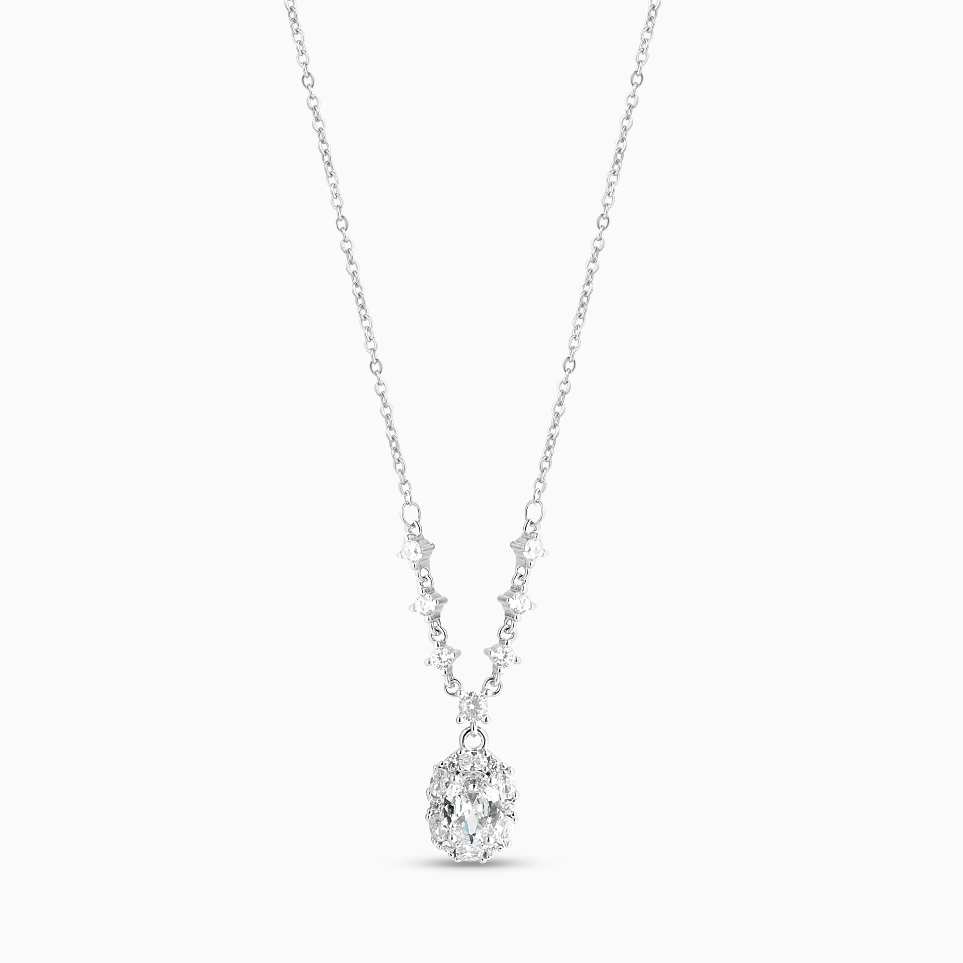 Lyra Solitaire Drop Necklace