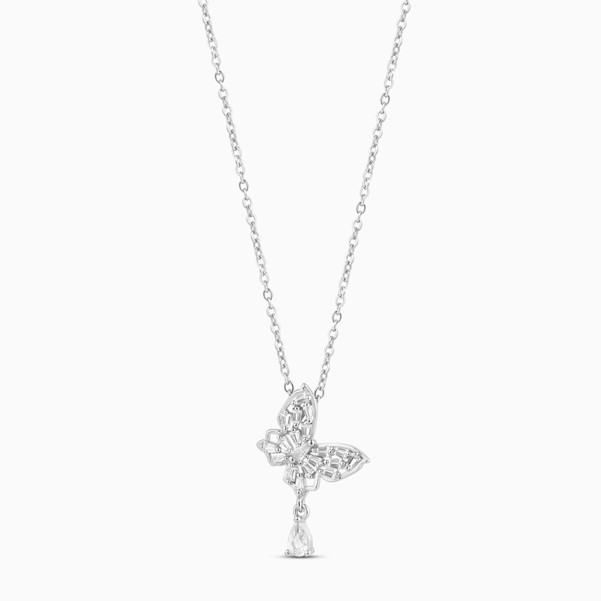 Aurelia Butterfly Drop Necklace