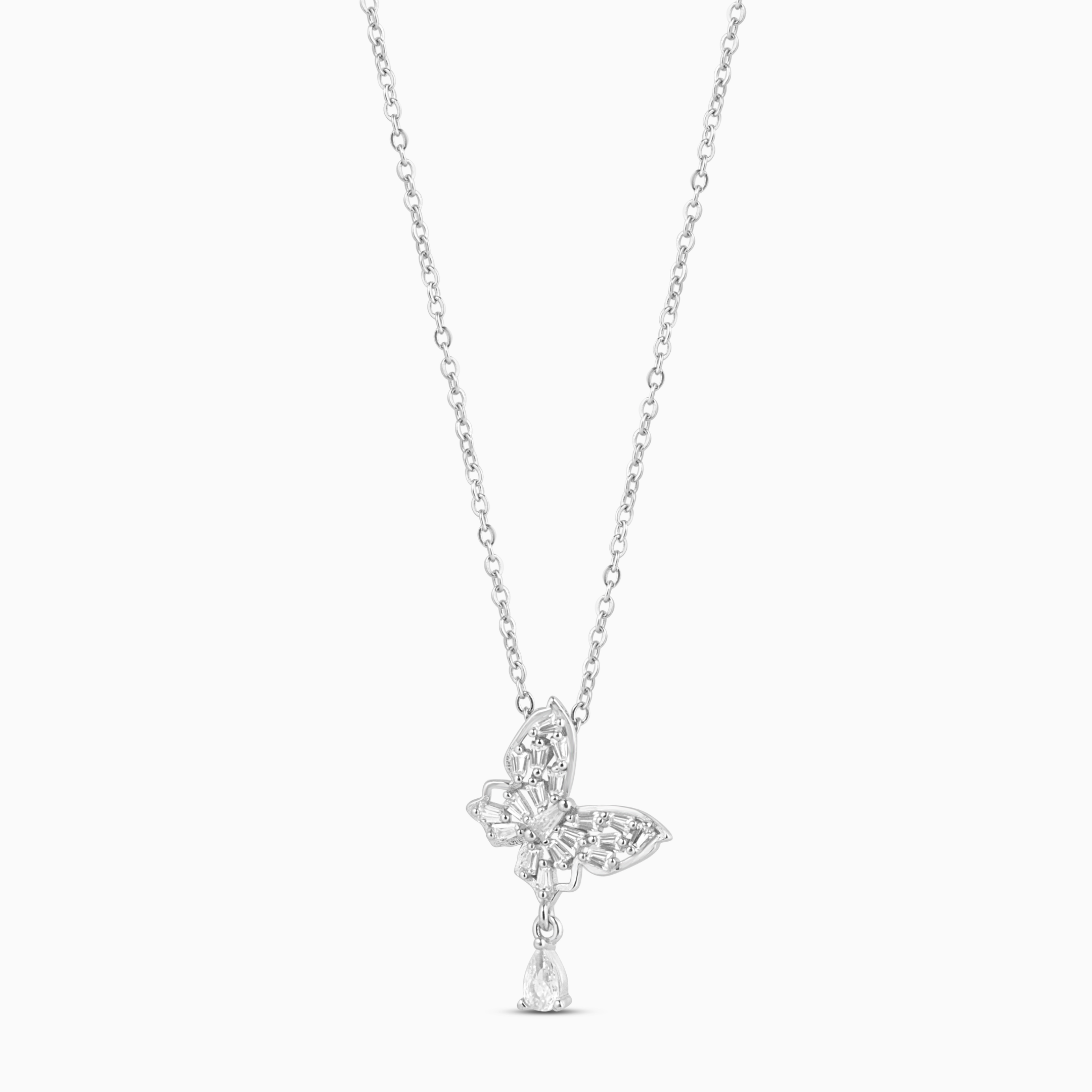 Aurelia Butterfly Drop Necklace