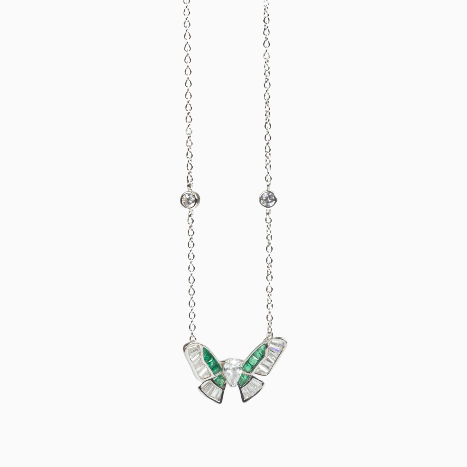 Emerald Whisper Butterfly Necklace
