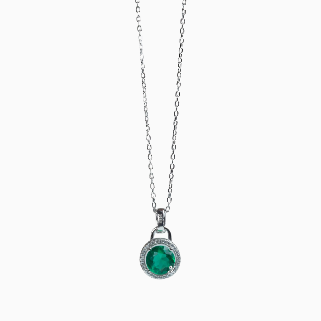 Emerald Glow Solitaire Necklace