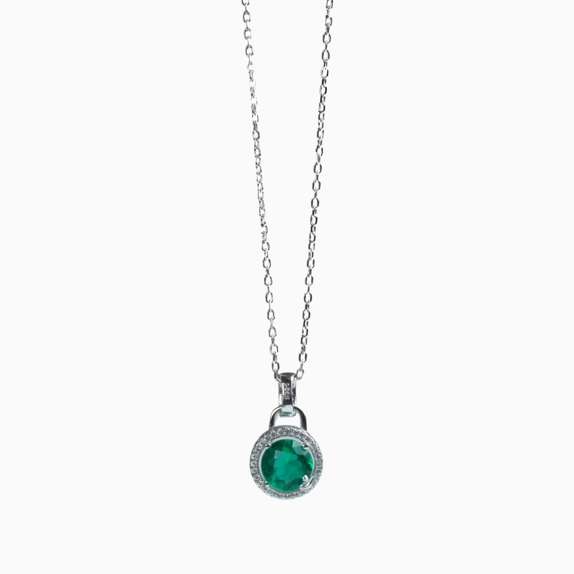Emerald Glow Solitaire Necklace