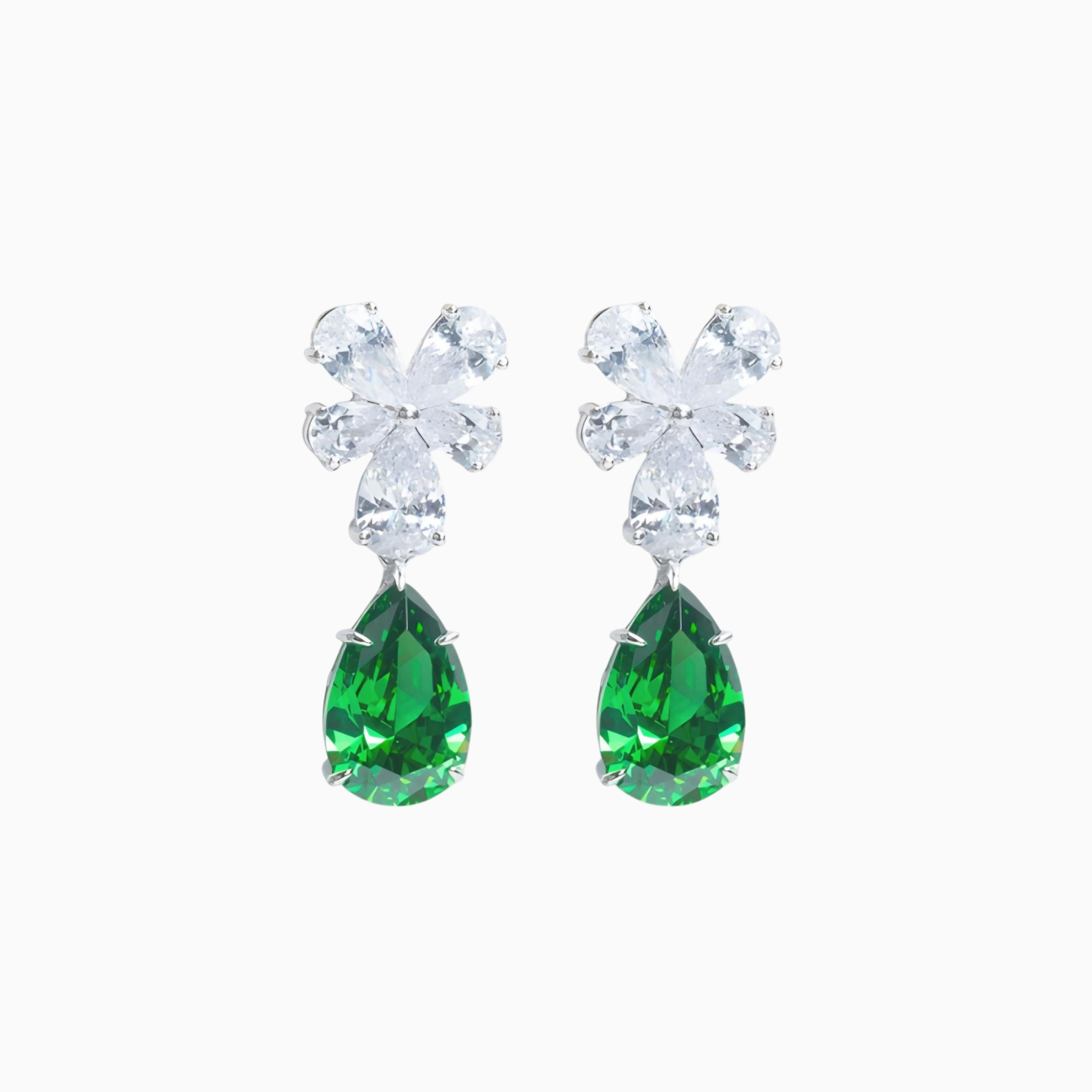Emerald Bloom Drop Earrings