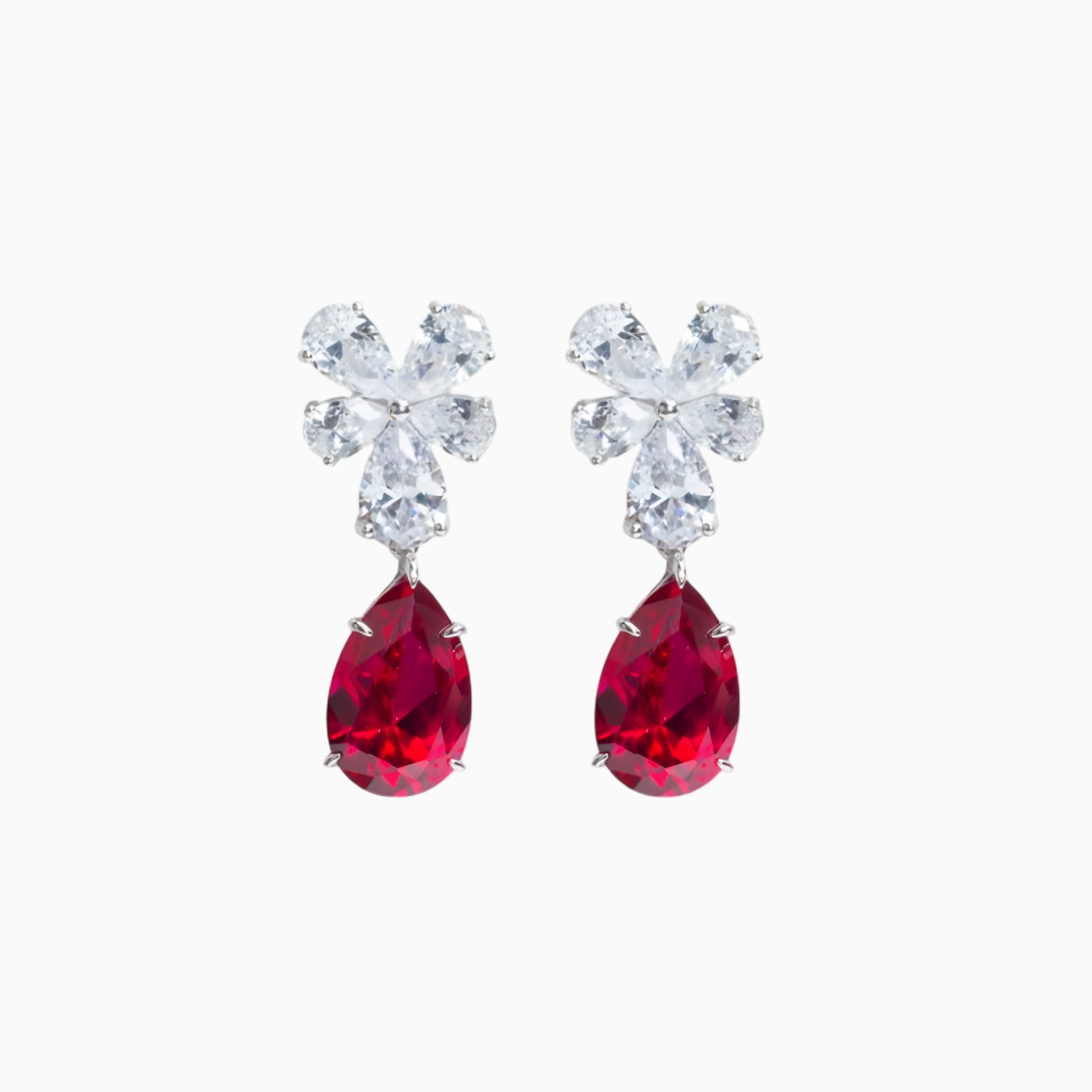 Scarlet Bloom Drop Earrings