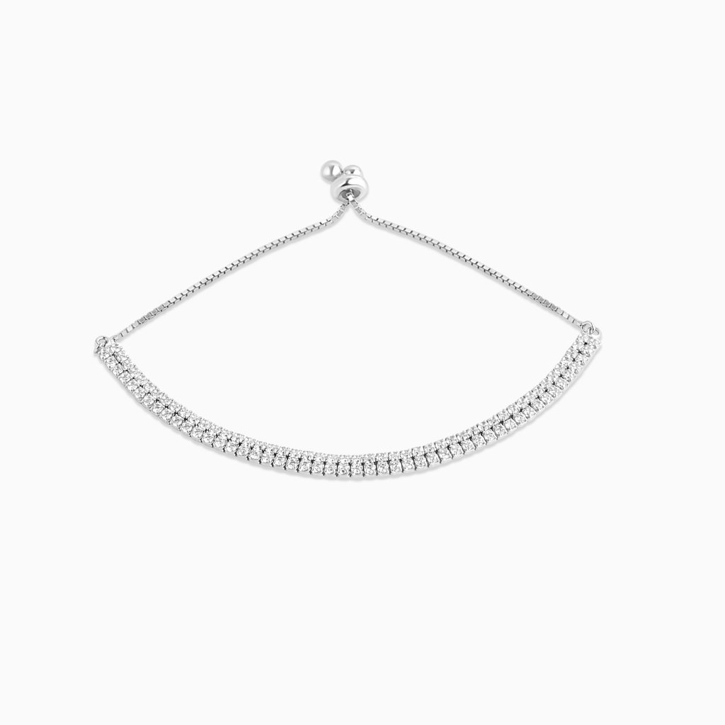 Lustra Duo Row Tennis Slider Bracelet