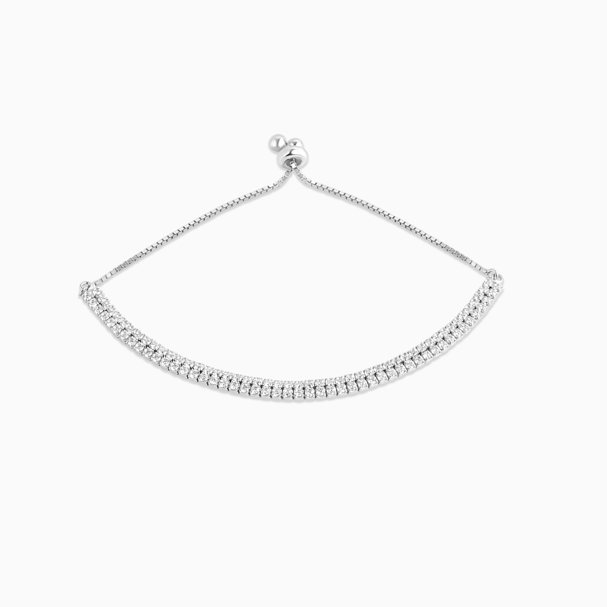 Lustra Duo Row Tennis Slider Bracelet