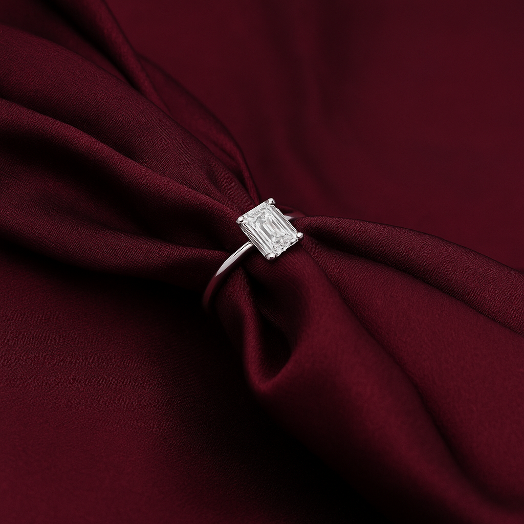 Aurora Grand Emerald Solitaire Ring