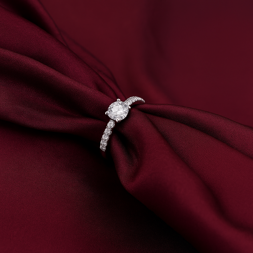 Silver Solitaire Ring