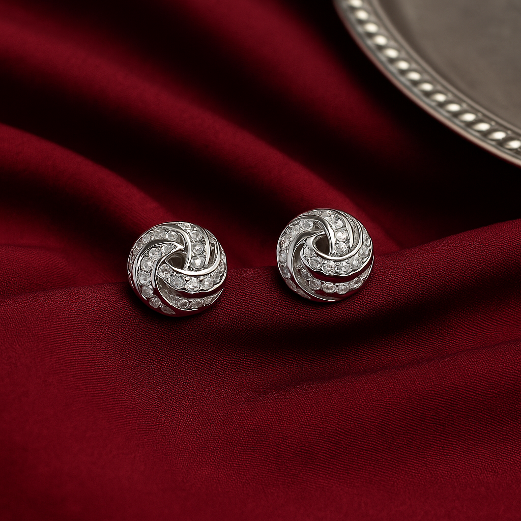 Lunaria Swirl Stud Earrings