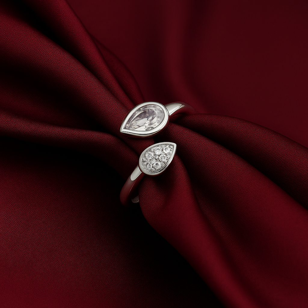 Luna Teardrop Open Ring
