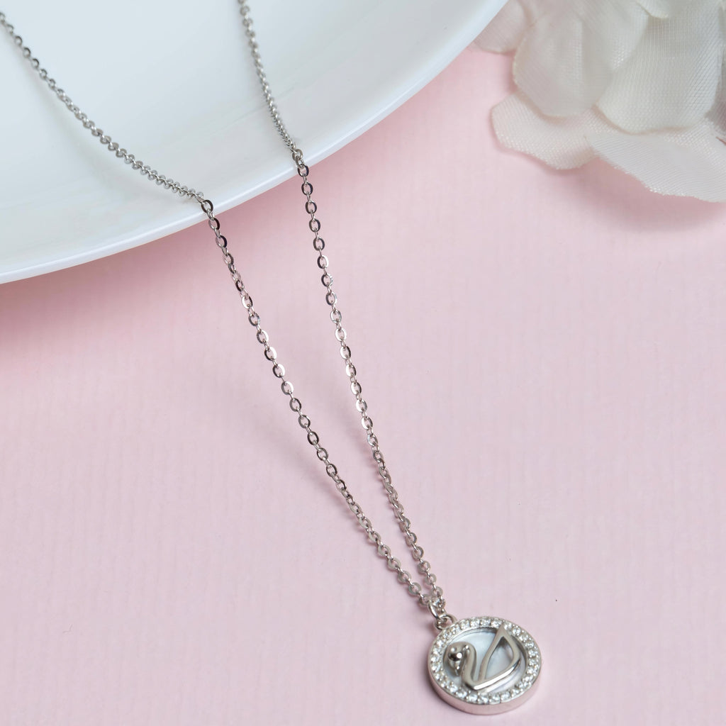 Celeste Swan Medallion Necklace