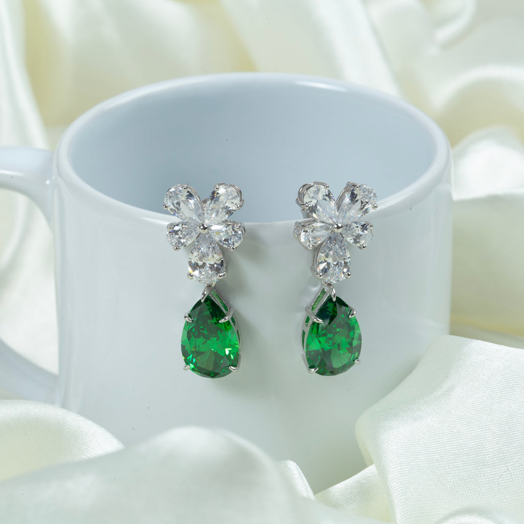 Emerald Bloom Drop Earrings