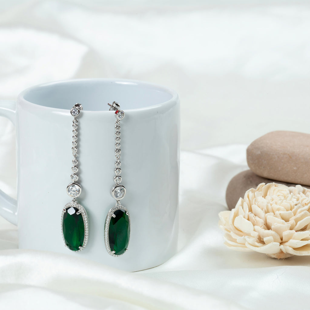 Emerald Cascade Drop Earrings
