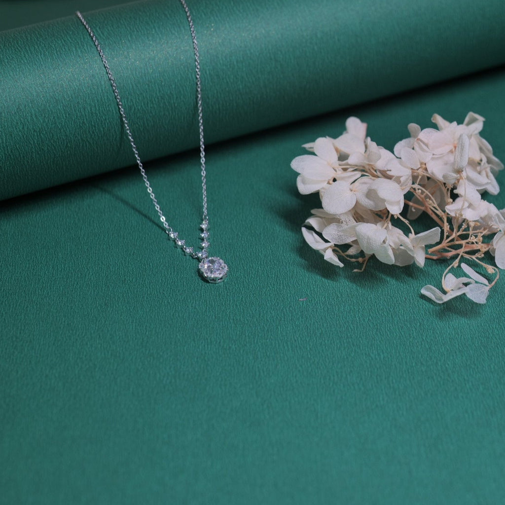 Lyra Solitaire Drop Necklace
