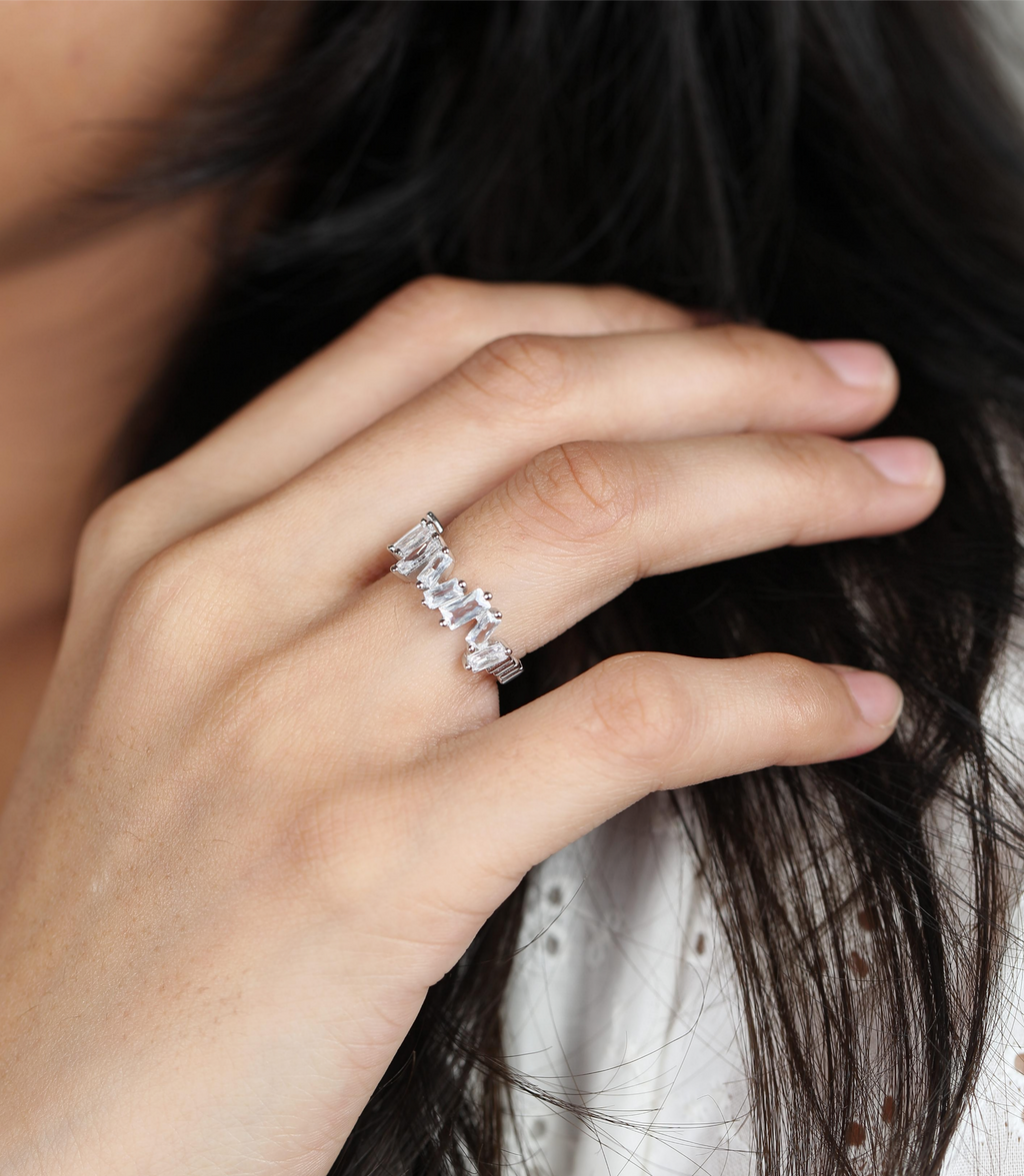 Celeste Baguette Spark Ring