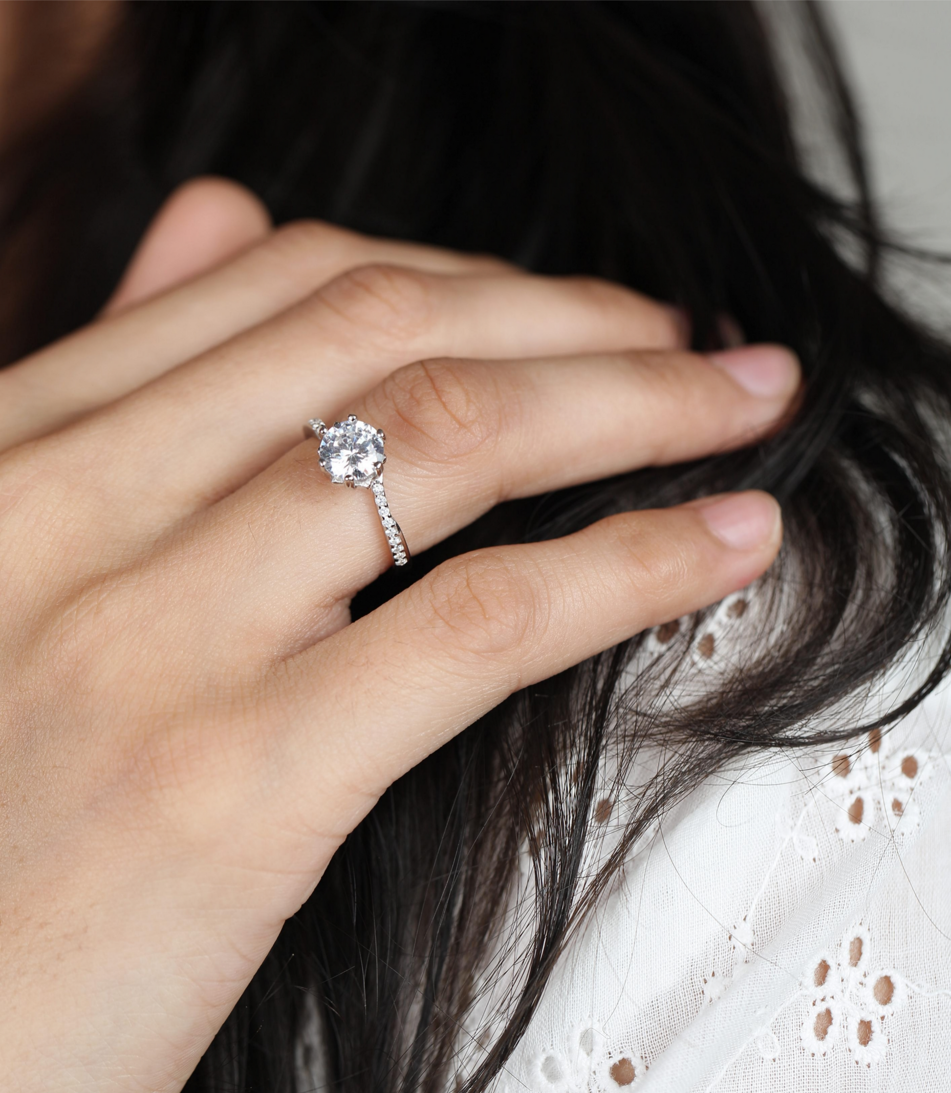 Luna Solitaire Ring