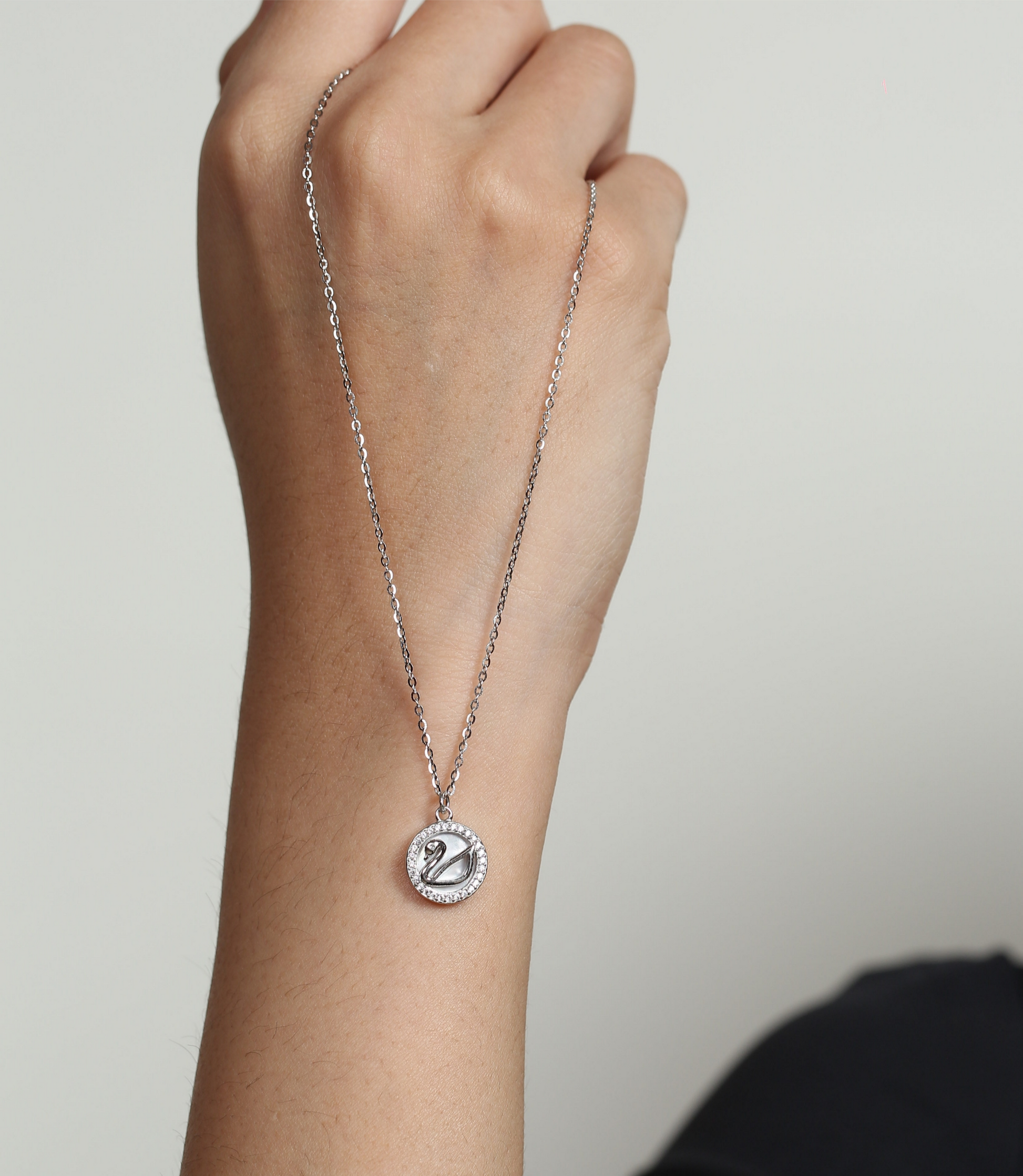 Celeste Swan Medallion Necklace