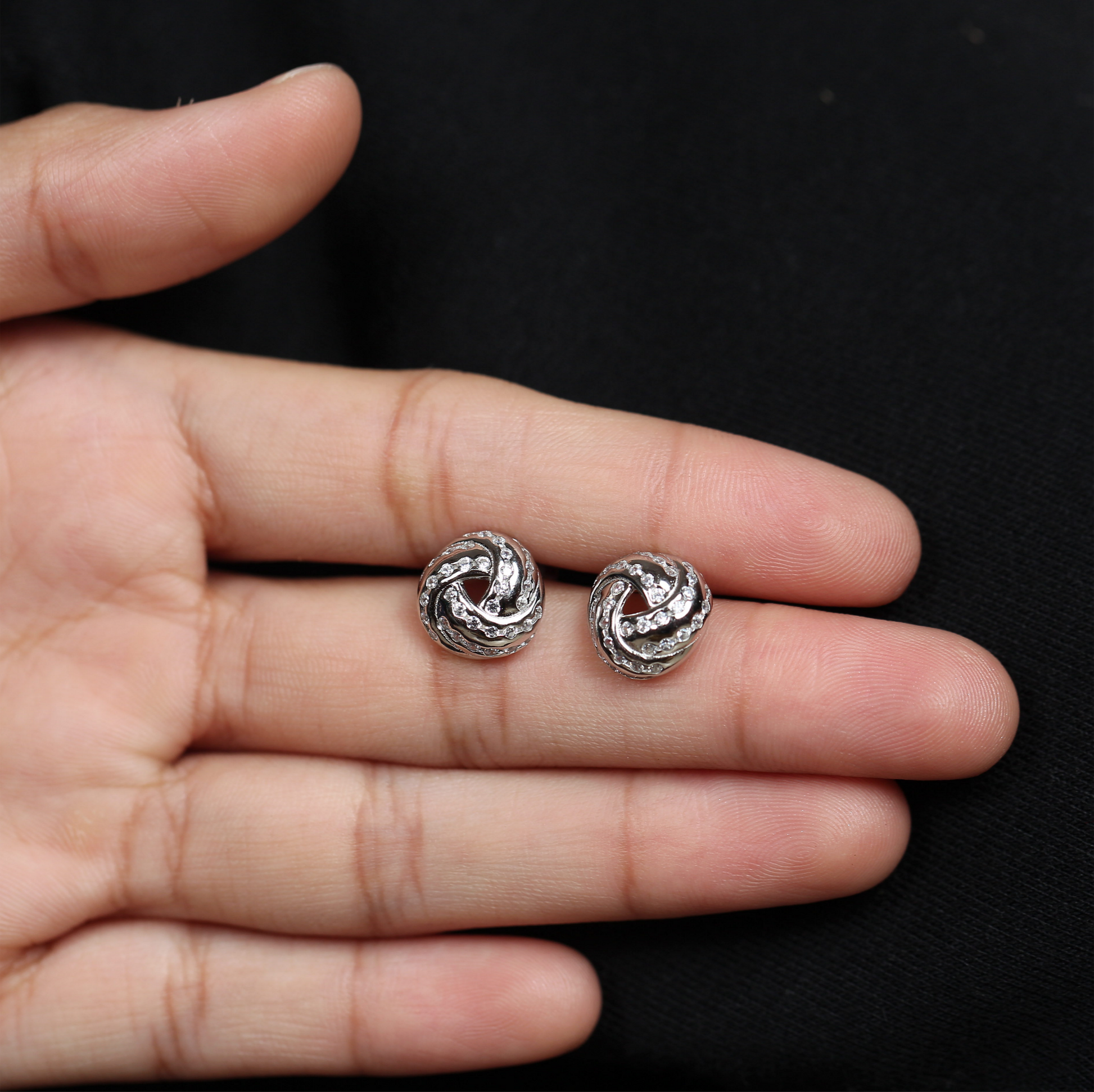Lunaria Swirl Stud Earrings