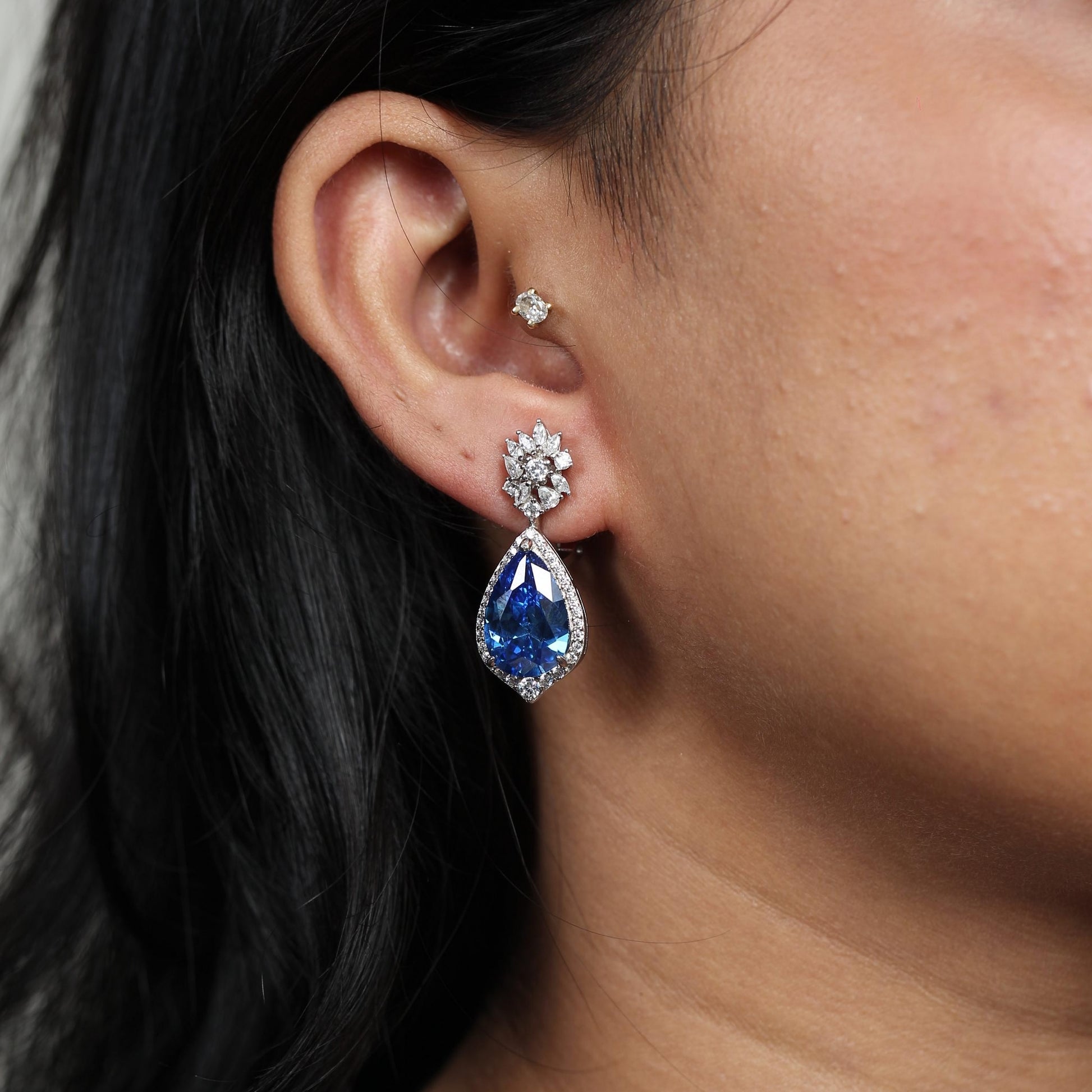 Azure Bloom Drop Earrings
