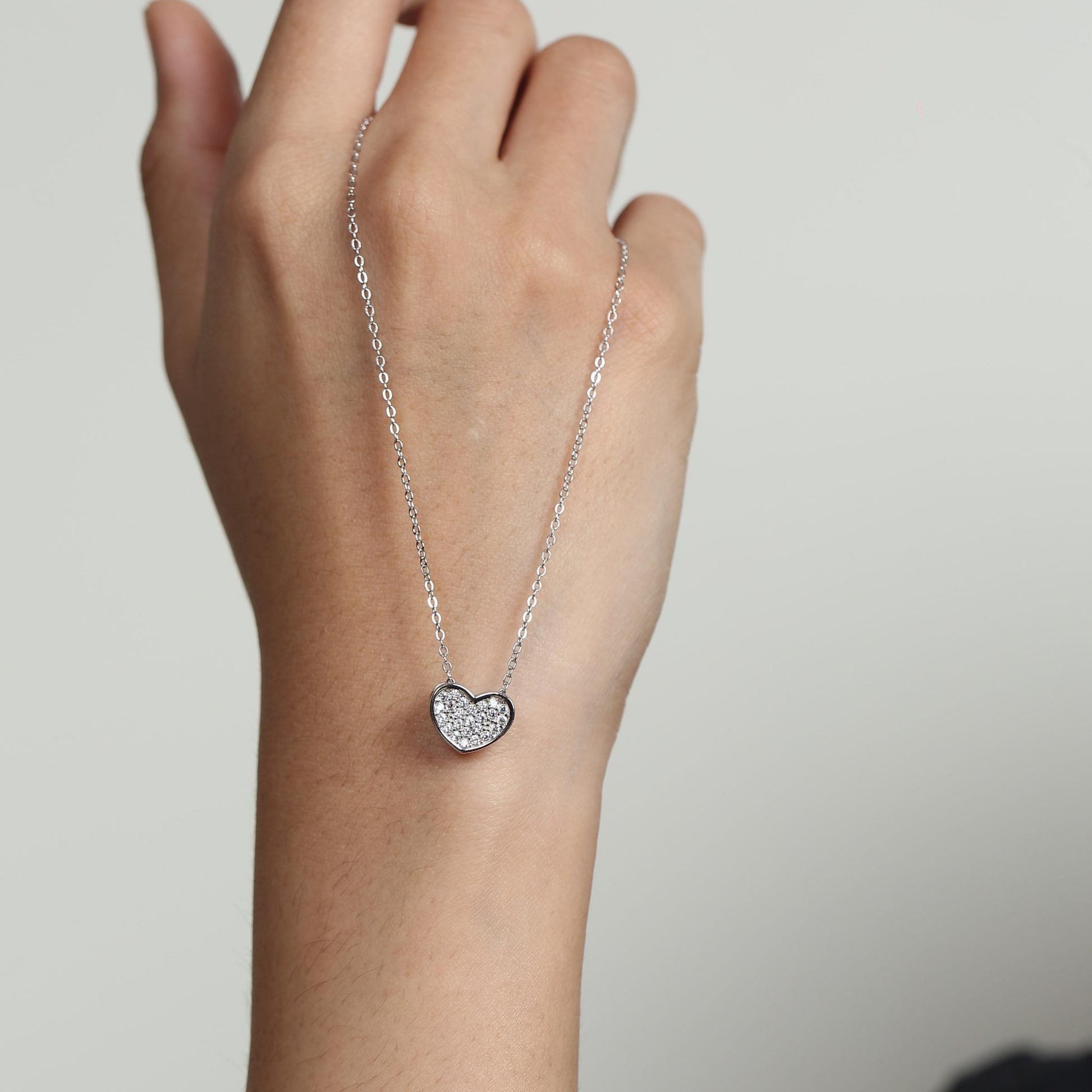 Lunara Heart Pavé Necklace