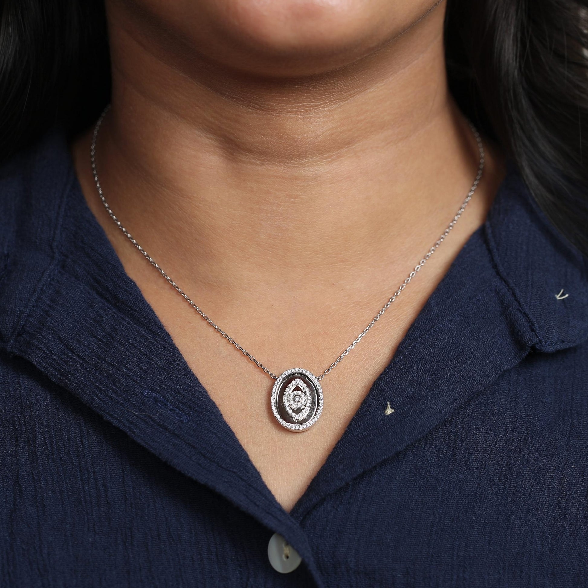 Lunara Halo Eye Necklace
