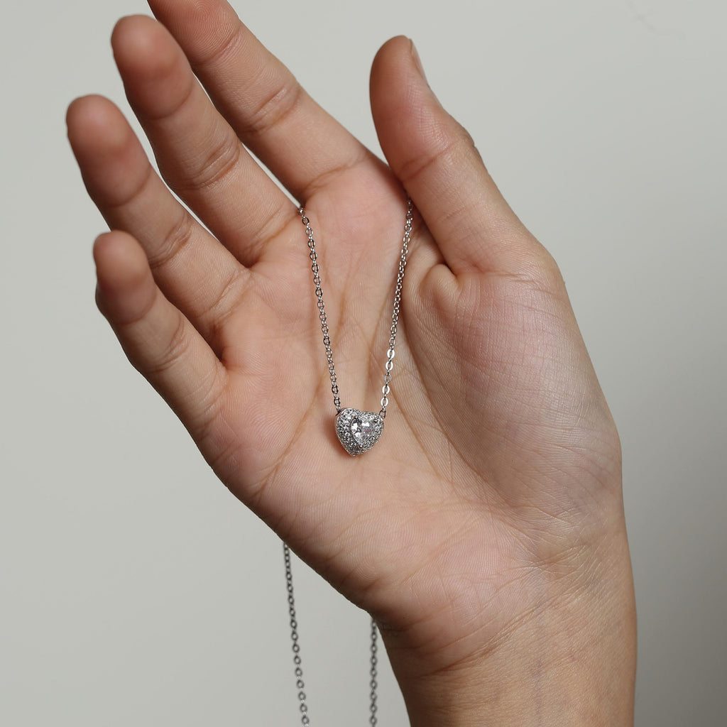 Celestia Heart Pavé Necklace