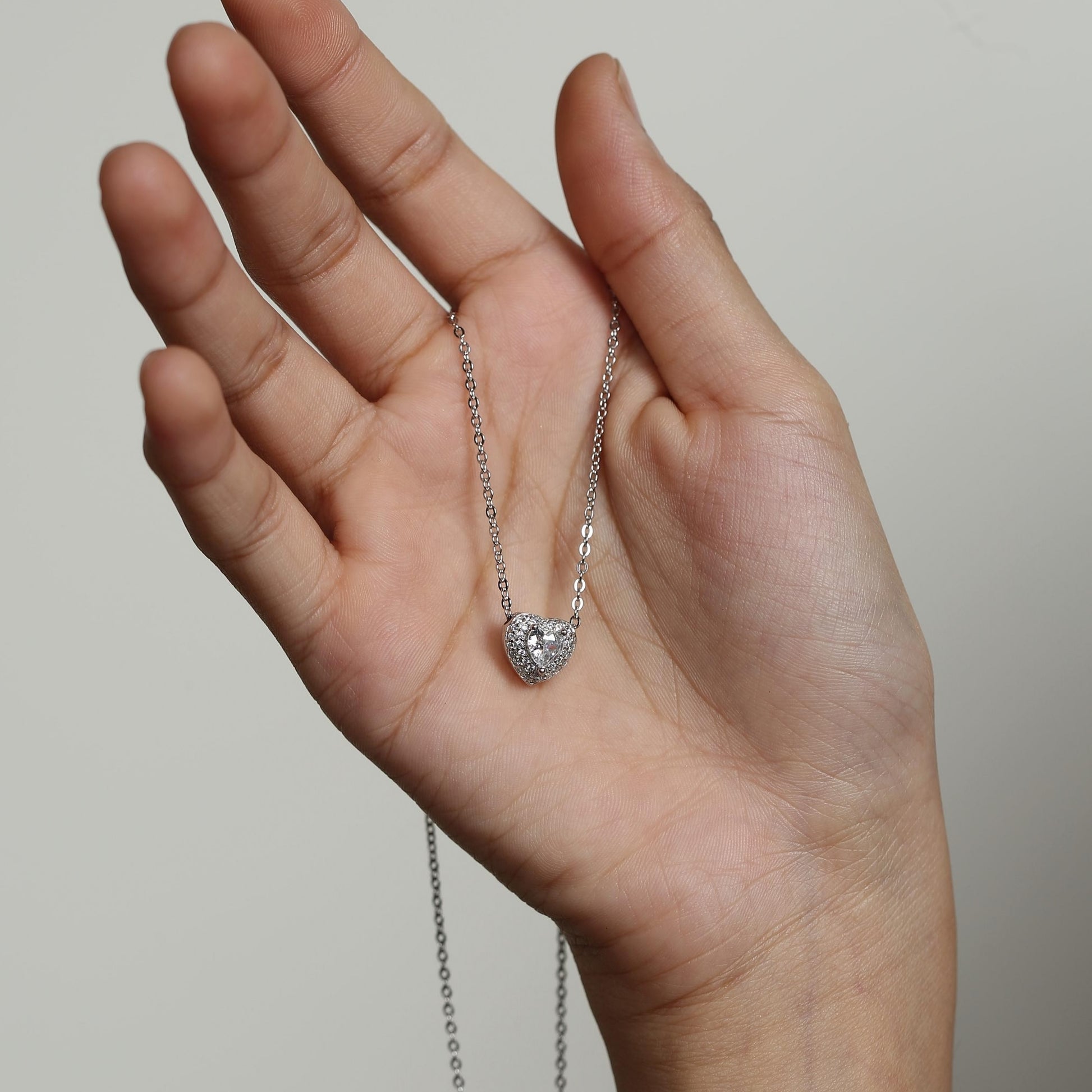 Celestia Heart Pavé Necklace