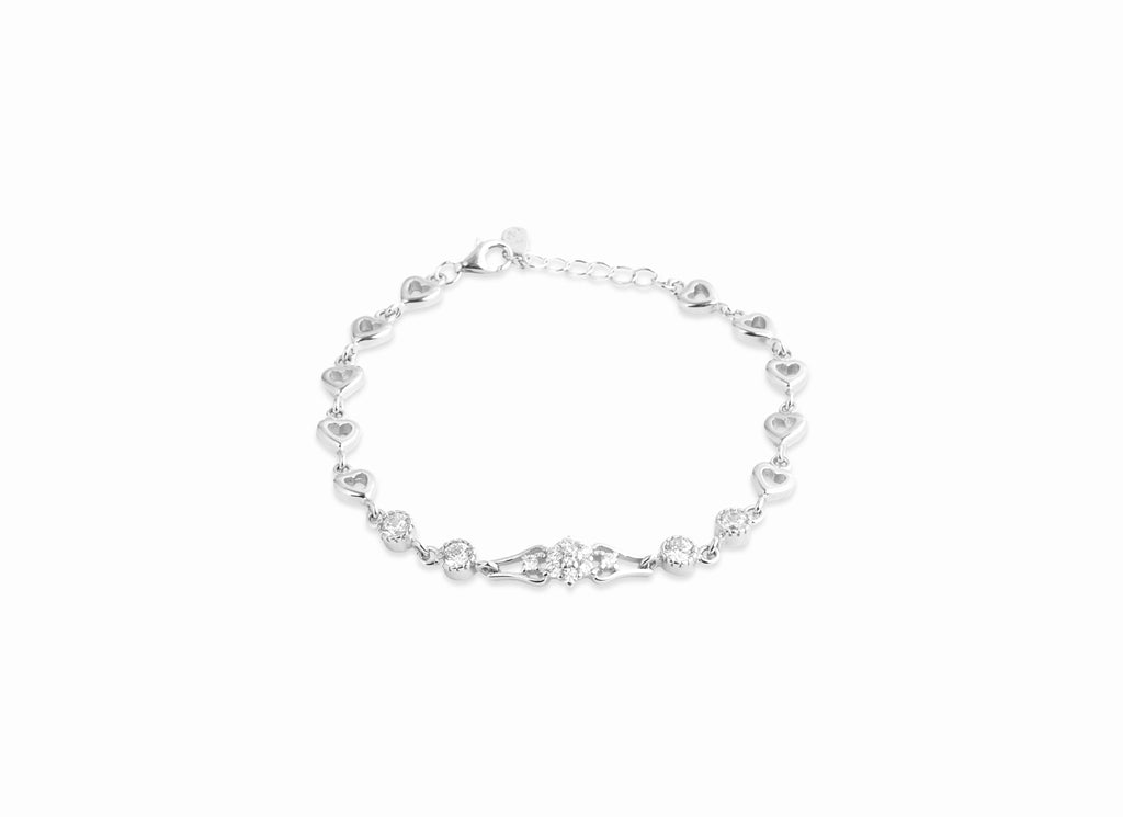 Amoura Sparkle Heart-Link Bracelet