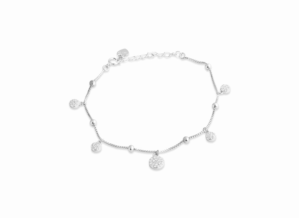 Celina Sparkle Disc Charm Bracelet