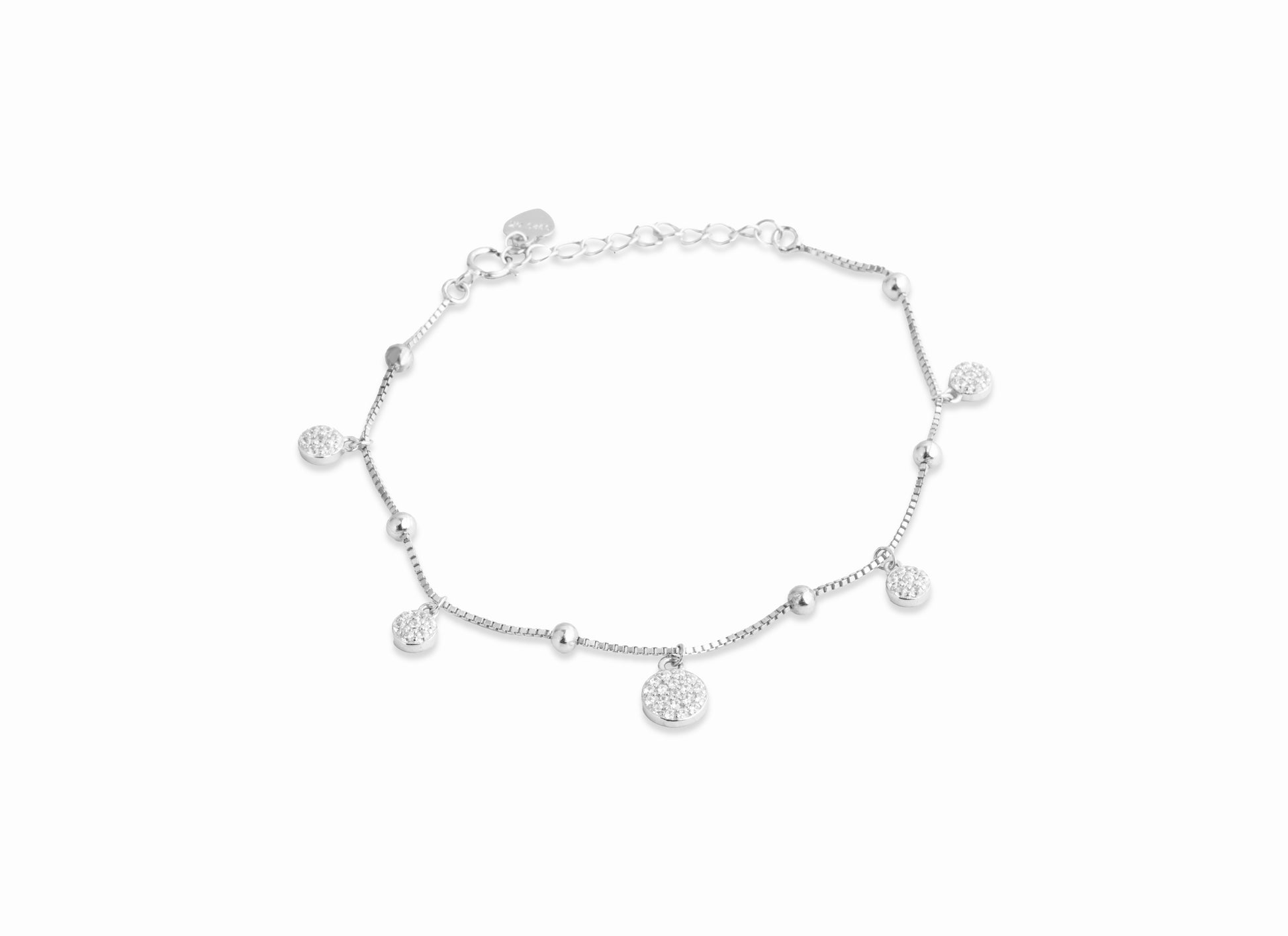 Celina Sparkle Disc Charm Bracelet